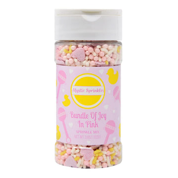 Mystic Sprinkles Baby Shower Sprinkle Mixes (Bundle Of Joy In Pink Sprinkle Mix 3.6Oz)