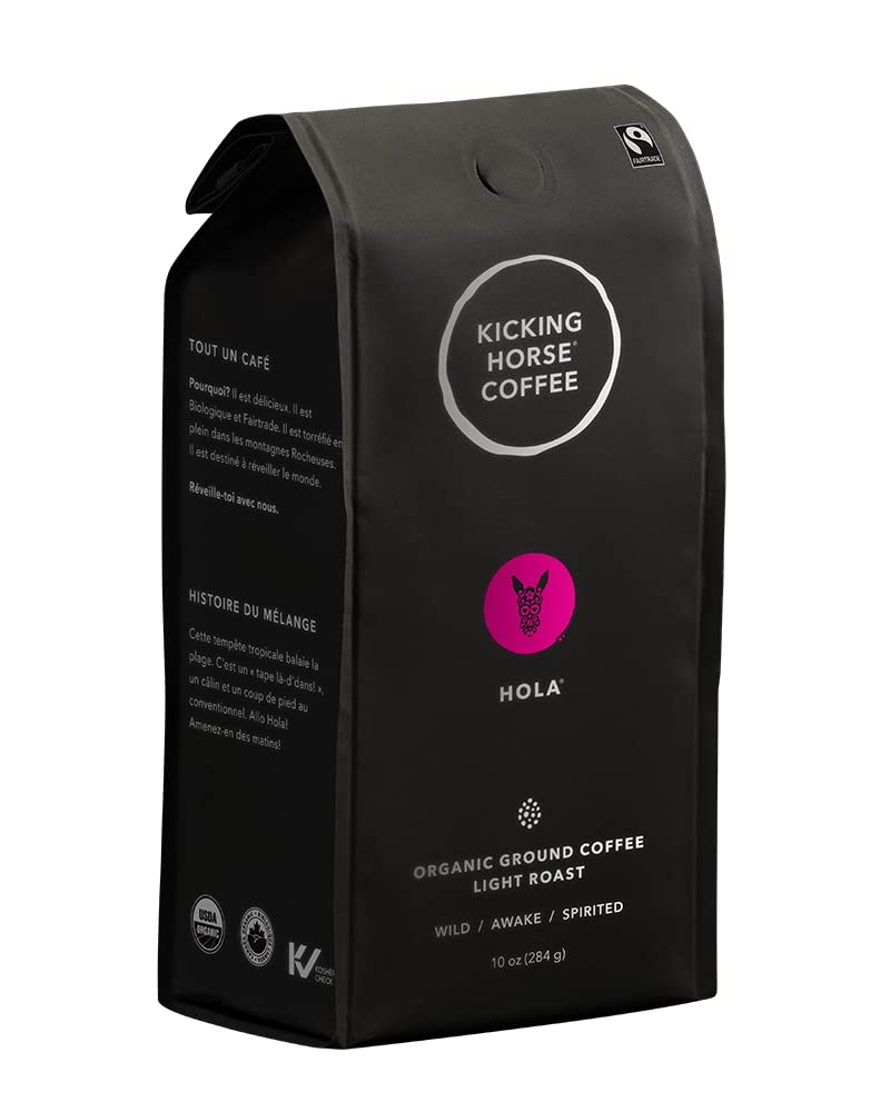 Kicking Horse Coffee, Hola, Light Roast, Ground, 10 Oz - Certified Organic, Fairtrade, Kosher Coffee