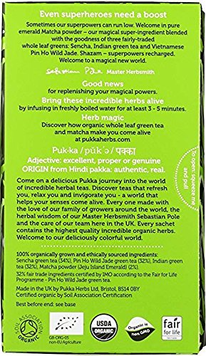 Pukka Supreme Matcha Green, Organic Herbal Green Tea With Oothu, Sencha  Suio Gang, 20 Count (Pack Of 6)