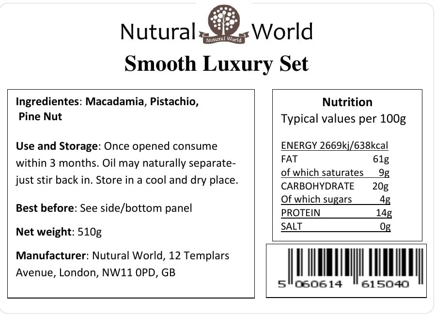 Nutural World - Nut Butter Collection Smooth (Set Of 3) - 18 Oz (510G)