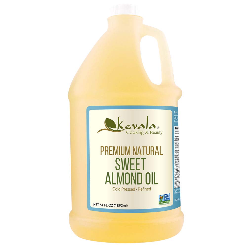 Sweet Almond Oil - Almond Oil For Skin Care And Cooking - Cold Pressed Oil - Top-Grade Oil - Hair And Body Oil - Hexane Free - 1/2 Gallon / 64 Fl Oz