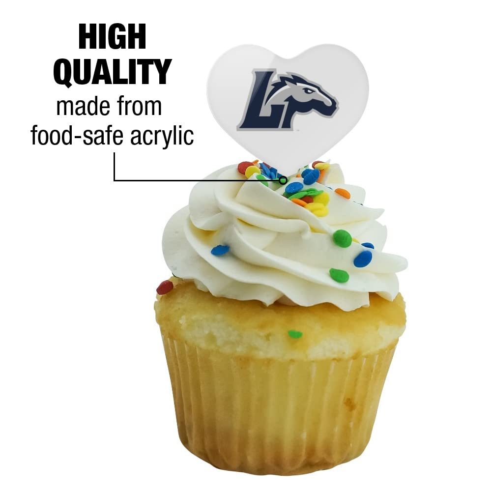 GRAPHICS & MORE Cupcake Picks Set of 6, Heart Decoration, Acrylic, Longwood University, One Size, Model CUPCAKE.HEART.CLCLWC.Z007625
