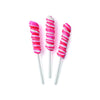 Mini Twisty Lollipops, Suckers, Carnival Candy, Candy Buffet, 48 Pieces, Individually Wrapped (Hot Pink)