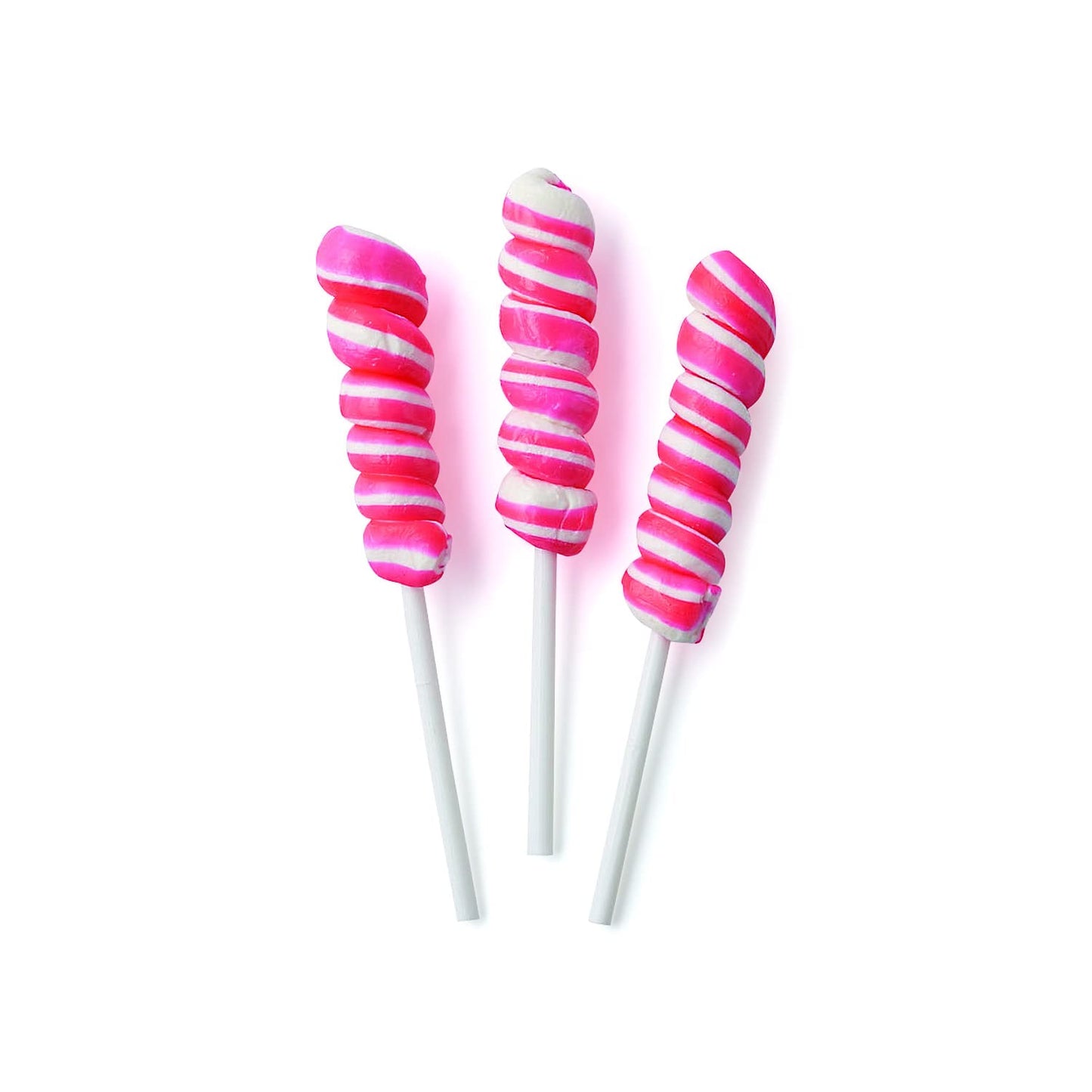 Mini Twisty Lollipops, Suckers, Carnival Candy, Candy Buffet, 48 Pieces, Individually Wrapped (Hot Pink)