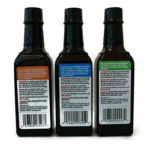 Wright s Liquid Smoke Applewood,Hickory & Mesquite (3 Pack) 3.5 oz