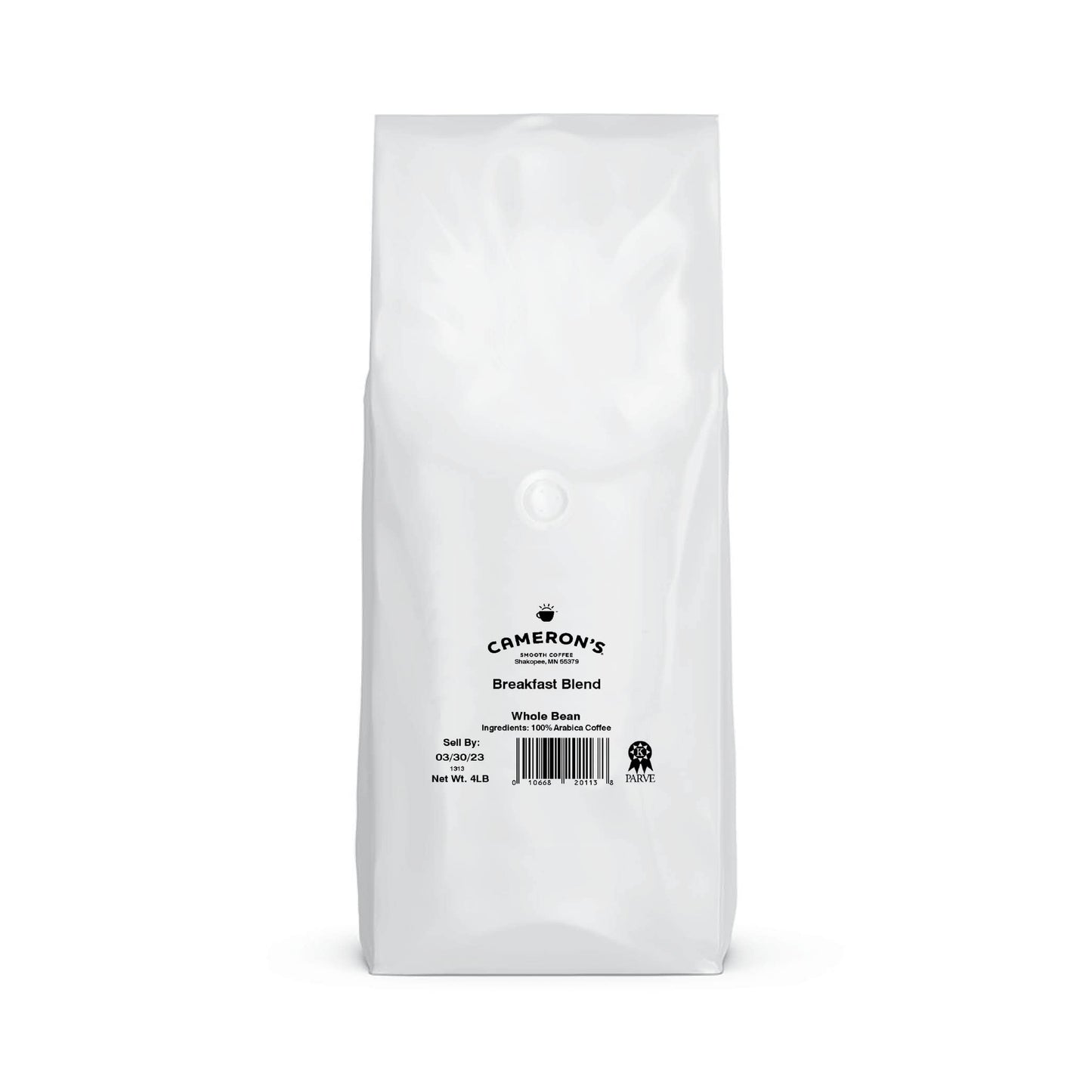 Camerons Coffee Breakfast Blend Whole Bean Coffee, Light Roast, 100% Arabica, Bulk, 4-Pound Bag, (Pack of 1)