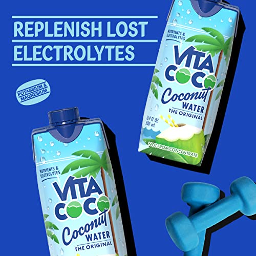 Vita Coco Coconut Water, Pure - Naturally Hydrating Electrolyte Drink - Smart Alternative to Coffee, Soda, and Sports Drinks - G