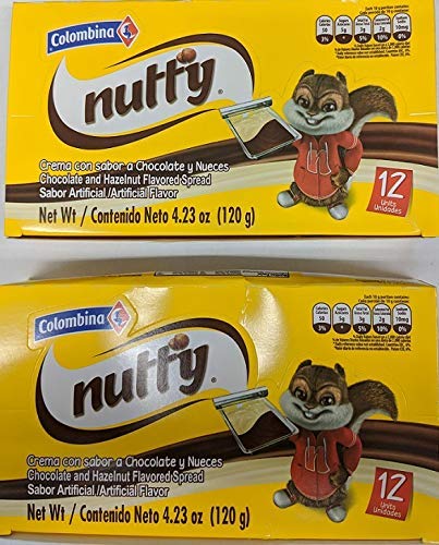 Nucitaa Colombina Nutty 18 Unit Pack 8.9 Oz (252 Grs) 18 Unidades- 2 Pack