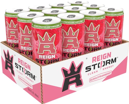 REIGN Storm  Guava Strawberry  Fitness & Wellness Energy Drink  12 Fl Oz (Pack of 12)