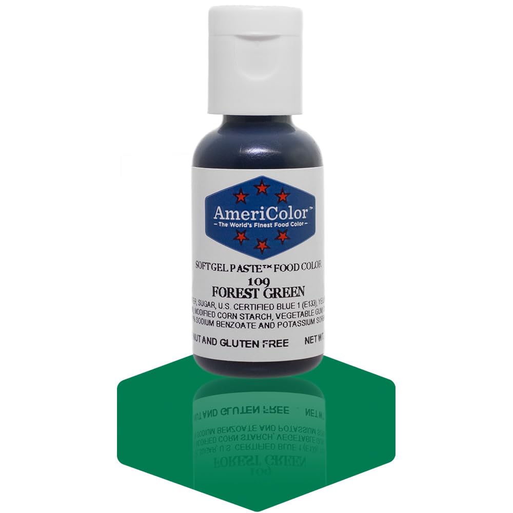 AmeriColor Soft Gel Paste Food Color, Forest Green, 0.75 Fl Oz, Model AM 109