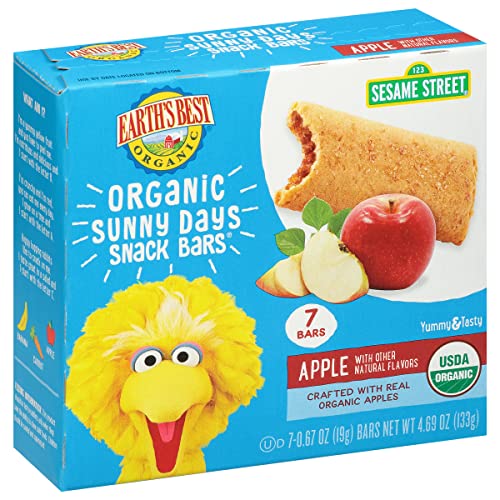 Earth'S Best Organic Snack Bars, Apple, 0.67 Oz Bars, 7 Ct