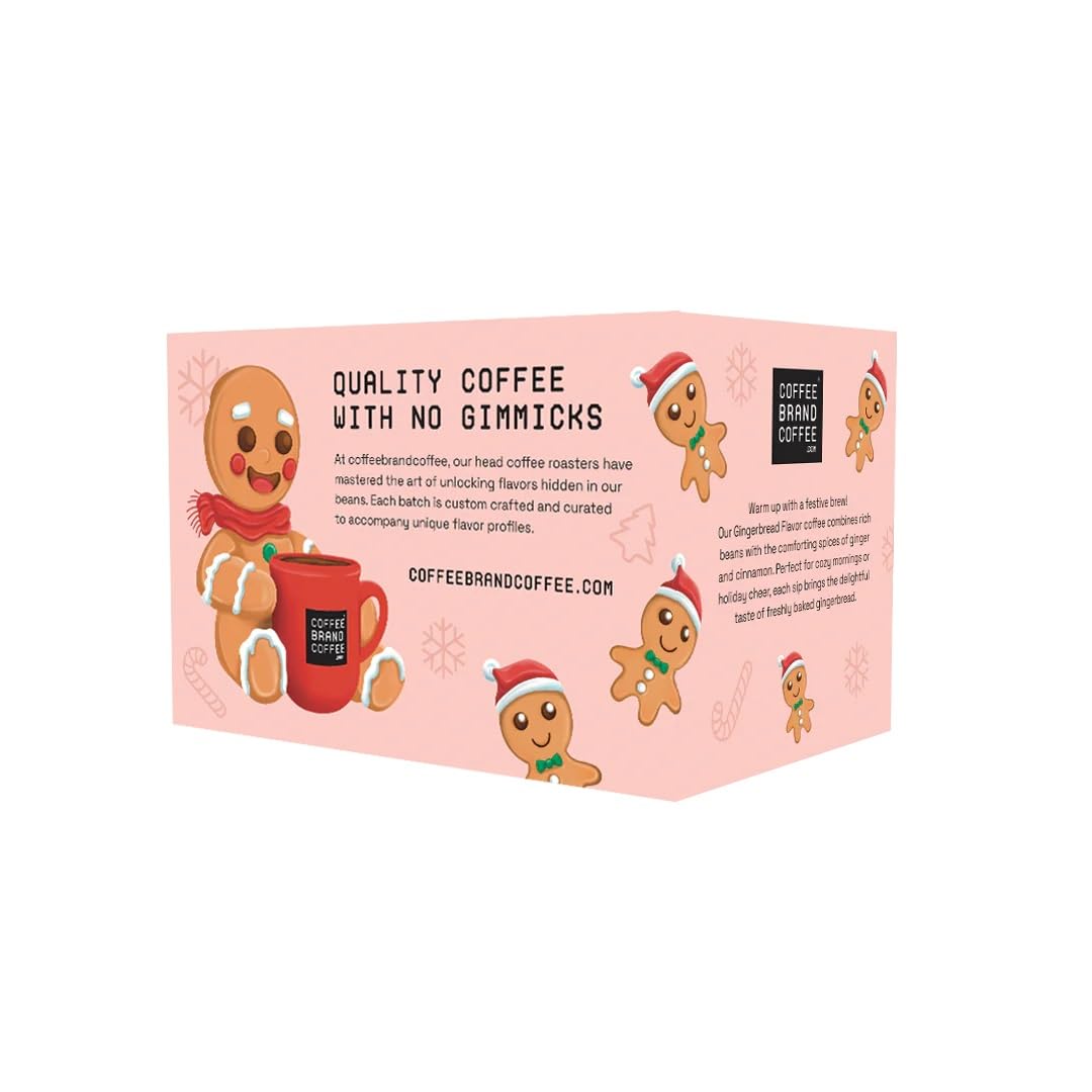 Coffee Brand Coffee Gingerbread Flavored Coffee Kcups Sweetness of Freshly Baked | Medium Light Roast Features Cinnamon  Nutmeg  and Molasses | 12 Pack