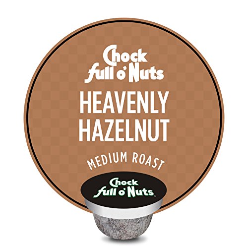Chock Full o Nuts Heavenly Hazelnut Coffee Pods, Medium Roast, 12 Count, K-Cup Compatible, Eco-Friendly