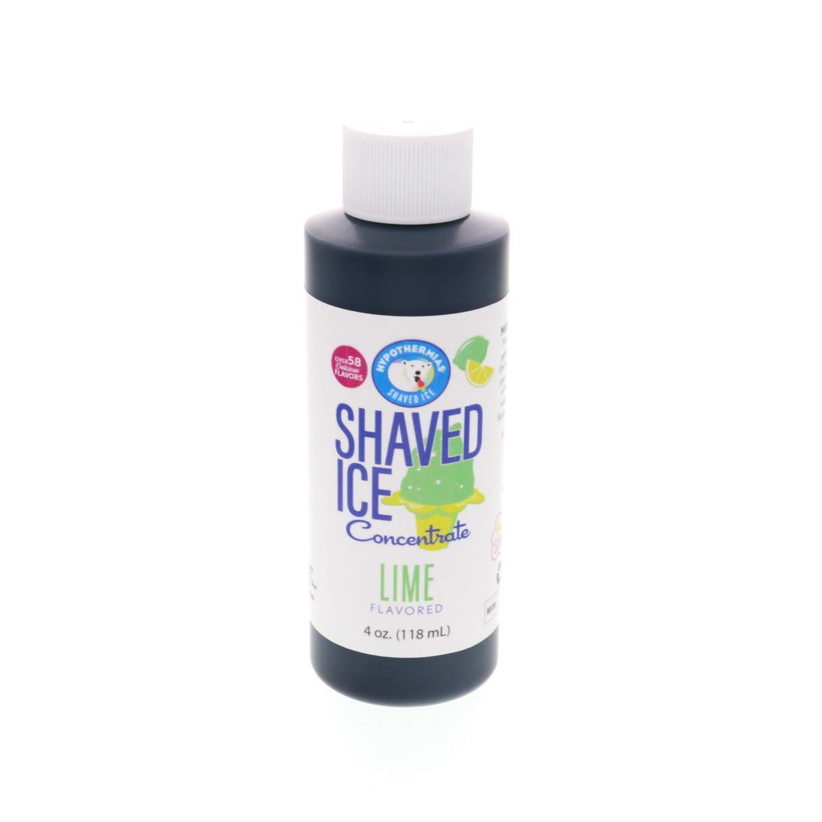 Hypothermias Shaved Ice and Snow Cone Syrup Unsweetened Flavor Concentrate - 4 Fl Oz - Makes 1 Gallon of Ready to Use Syrup - Li