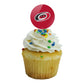 Graphics & More Carolina Hurricanes Logo Cupcake Picks Toppers Decoration Set Of 6