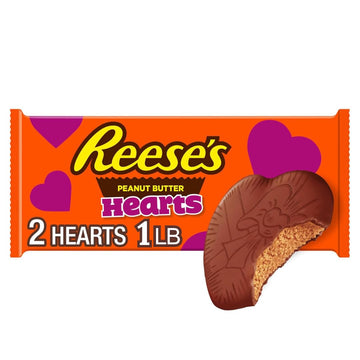 REESES Milk Chocolate Peanut Butter Hearts, Valentines Candy Pack, 16 oz (2 Pieces)