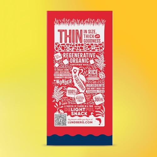 Lundberg Organic Thin Stackers, Red Rice & Quinoa, Salt-Free, Thin Multigrain Rice Cakes, Gluten-Free, Vegan, Healthy Snacks, 6
