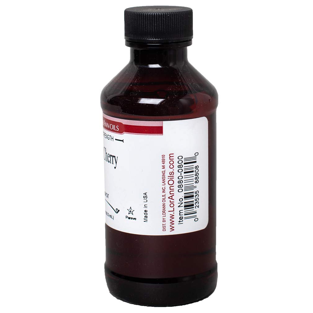 LorAnn Black Cherry Flavoring, 4 Fl Oz Bottle, Clear Yellowish Green