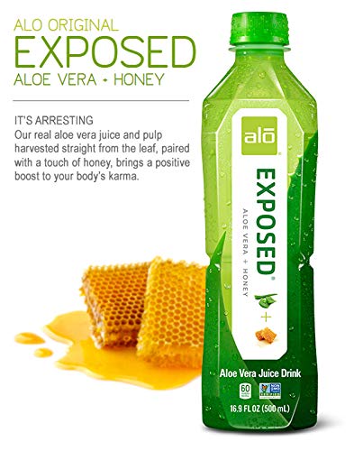 ALO Aloe Vera Juice Drink with Honey, 16.9 fl oz, Pack of 12