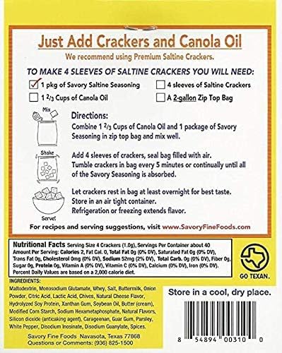 Savory Fine Foods Savory Saltine Seasoning, 2.2 Ounce, Sour Cream & Onion, 2-Pack