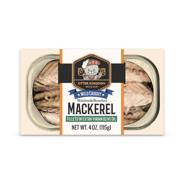 Otter Kingdom European Mackerel Fillets In Extra Virgin Olive 4Oz(Pack Of 12)