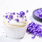 Purple Pearl Sprinkles,Cake Sprinkles,Cookie Sprinkles,Sugar Pearl, Edible Candy Pearls 130G 4.6Oz For Cake Cupcake Decorationg