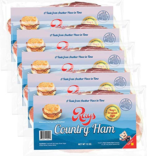 Rays Country Ham | 3 3/4 Lb. / 5-12 Oz. Pack | The Real Thing | Authentic Southern Blue Ridge Mountain Cured | Each Pack Has Two