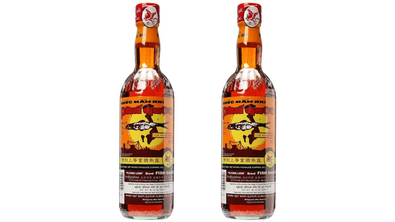 2 Packs - Phu Quoc Flying Lion Fish Sauce - Nuoc Mam Phu Quoc Su Tu Bay - 682ml