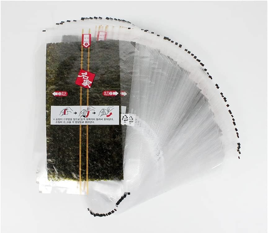 Myungga Onigiri Nori Sushi Rice Ball Triangle Seaweed Wrappers 100 Sheets(50Sheets X 2Pack)