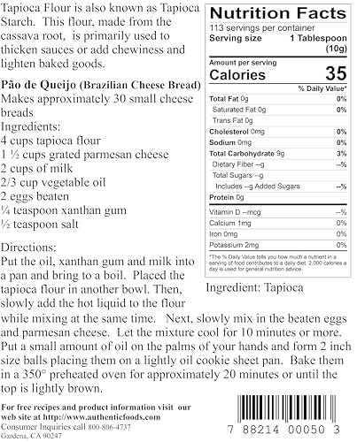 Authentic Foods Tapioca Flour - 2.5 lb