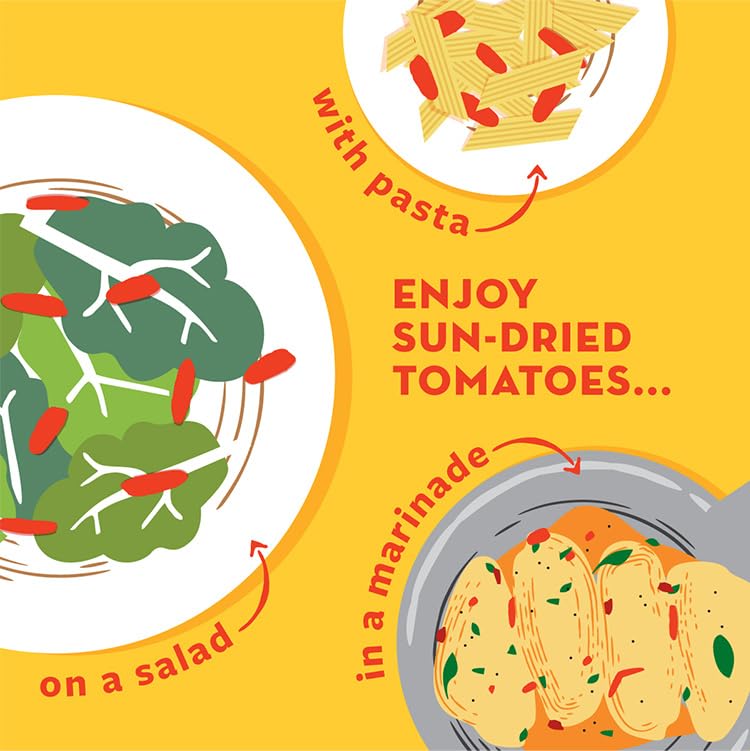 California Sun Dry Sun-Dried Tomatoes in Oil, Julienne Cut with Herbs, 8.5oz (Pack of 2), Gluten-Free