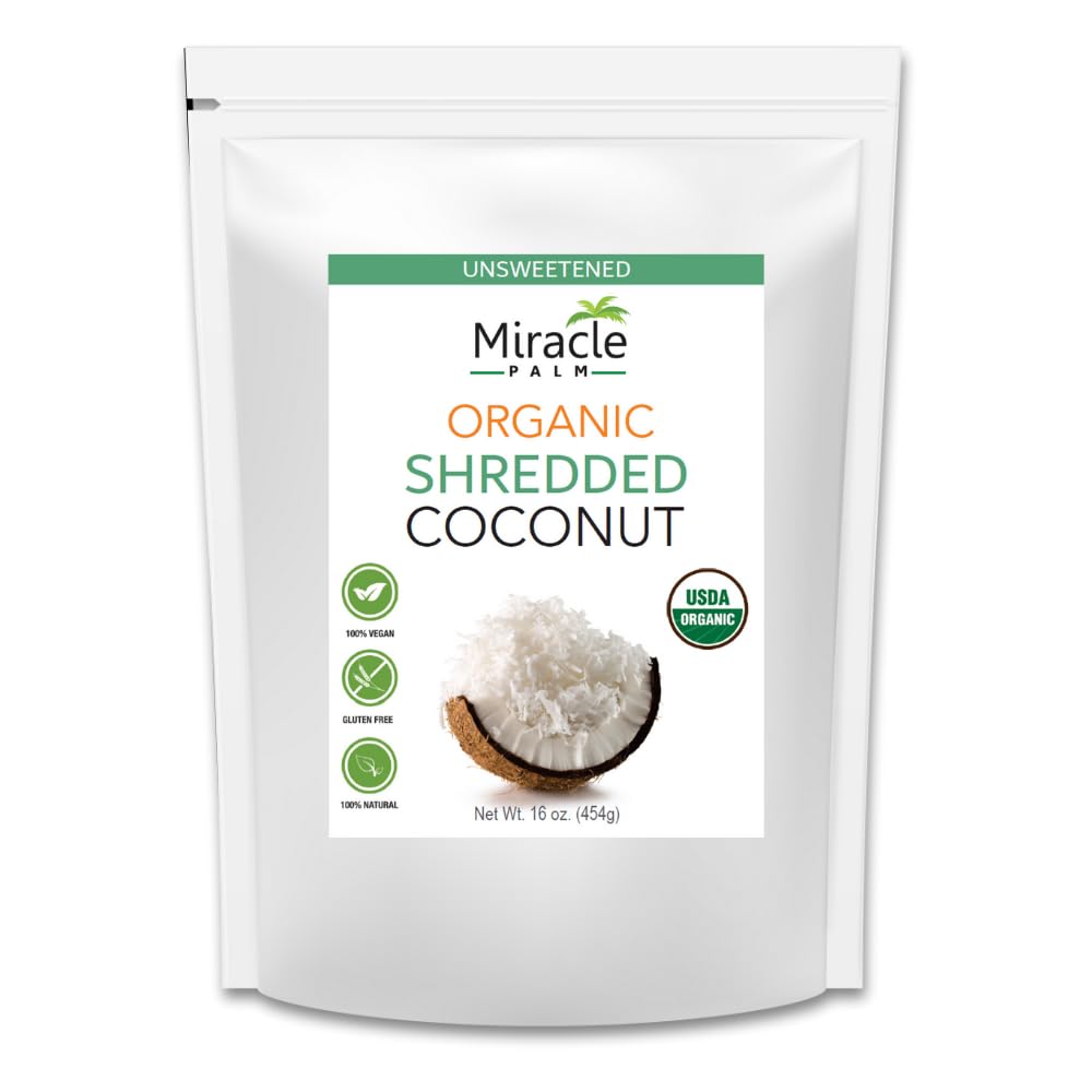 Effectivepalm Organic Unsweetened Shredded Coconut 1 Lb (16Oz)  Perfect For Baking  Cooking & Snacking  Vegan  Gluten-Free  Non-Gmo  Rich In Mct & Fiber  Ideal For Keto & Recipes  Oriflavor Blend From Sri Lanka