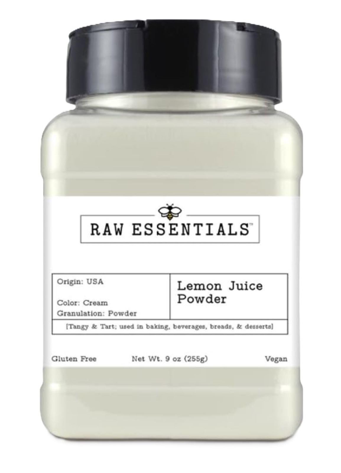 Raw Essentials Lemon Juice Powder - Tangy Citrus Flavor in Convenient Powdered Form for Cooking, Baking, Seasoning, Beverages, a