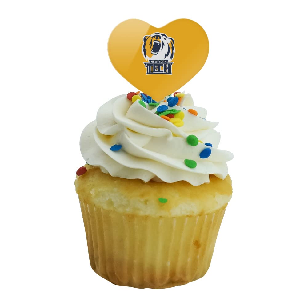 GRAPHICS & MORE Acrylic Cupcake Picks Toppers Set of 6 - New York Institute of Technology Heart Decoration