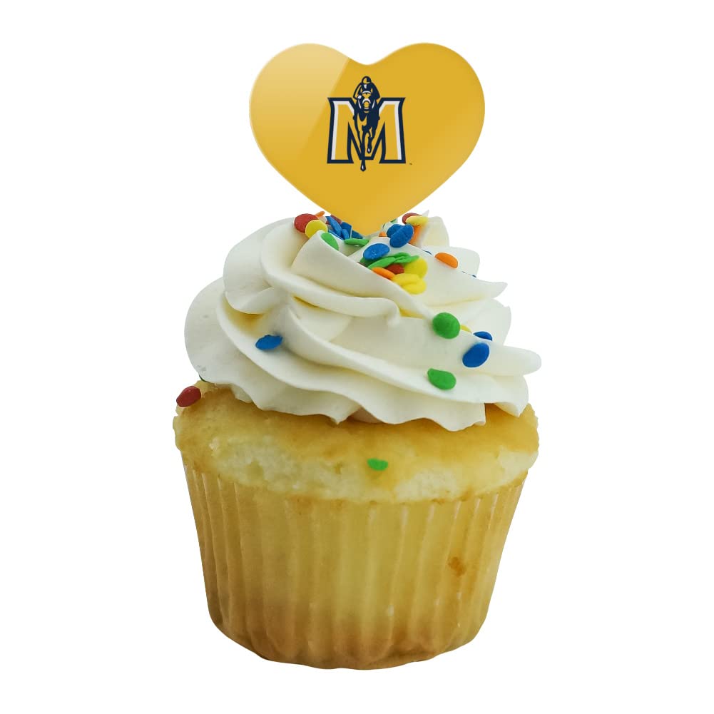 GRAPHICS & MORE Cupcake Picks Set of 6, Acrylic, Murray State University Secondary Logo Heart Design