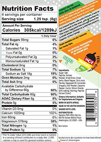 Nandos Peri-Peri Medium Dry Rub - Bbq Seasoning Instant Flavor With A Blend Of Garlic, Herbs And Spices With Peri-Peri 25G Bags (12Pk)