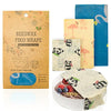 Purevacy Animals Print Reusable Beeswax Wrap Set Of 3 Pcs Small, Medium, Large Bee Wax Wrap, Beeswax Wraps For Food, Reusable Be