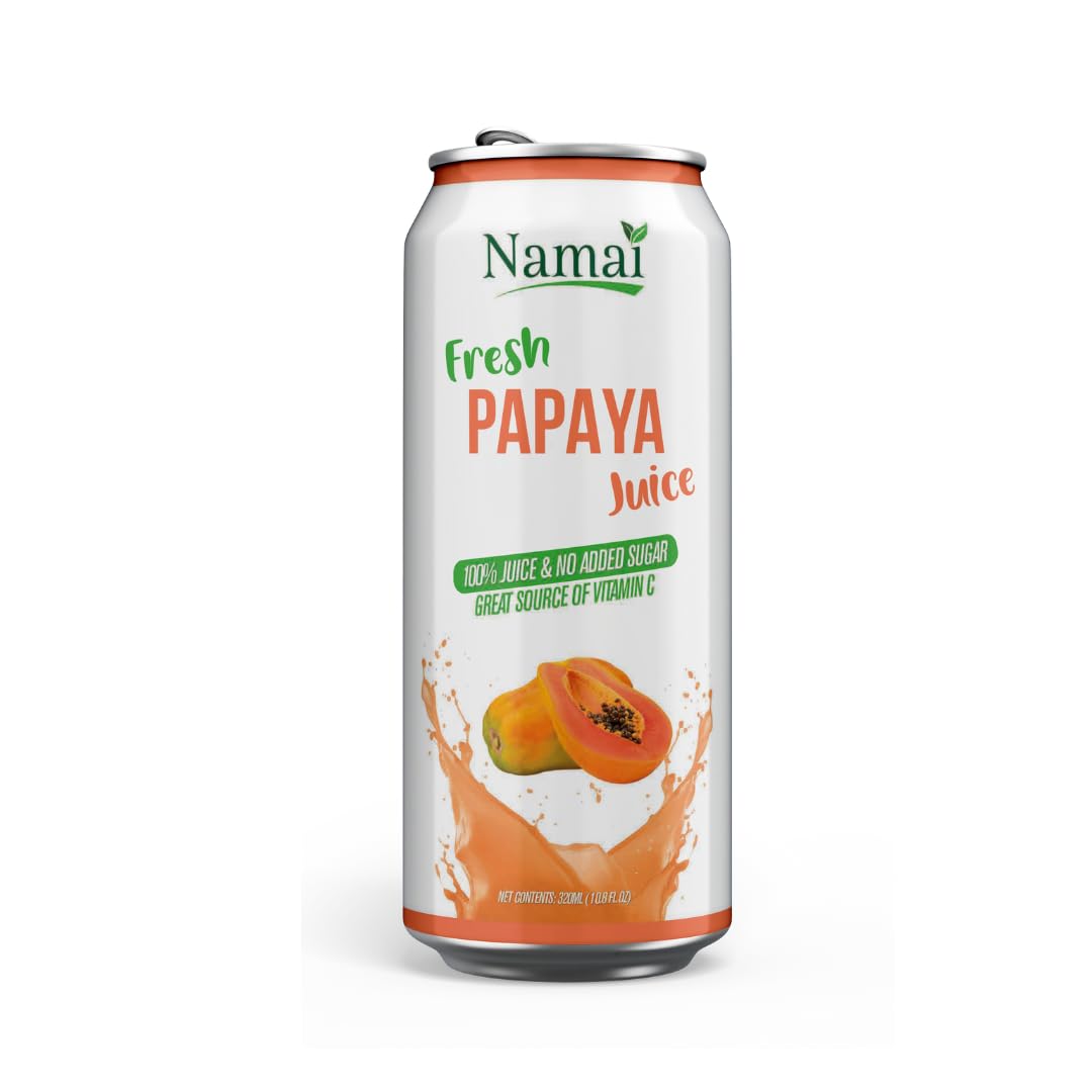 Namai 100% All Natural Pure Papaya Juice, No Added Sugar, 10.79 Fl Oz, Pack of 24
