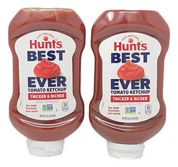 Hunt's Tomato Ketchup 100% Natural No High Fructose Corn Syrup 20 oz (Pack of 2)