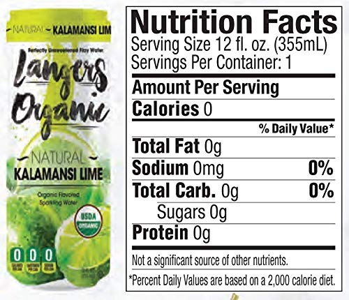 Langers Organic Flavored Sparkling Water, Kalamansi, 12 Ounce (Pack of 8)