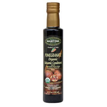 Mantova Organic Pomegranate Balsamic Vinegar - Salad Dressing, Pasta Salad, Ice Cream - 8.5 oz (Pack of 6)