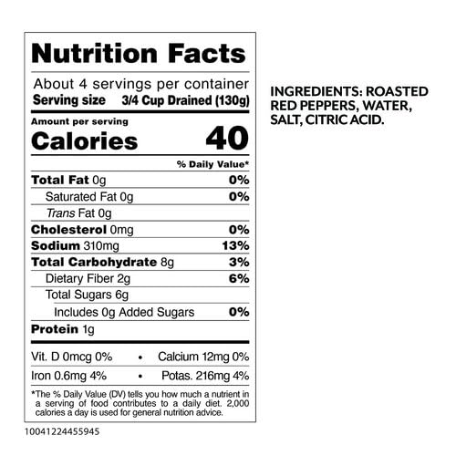 Roland Foods Fire-Roasted Red Pepper Strips, Specialty Imported Food, 28 Ounce Can, Pack Of 4