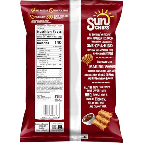 SunChips Honey BBQ Whole Grain Snacks  7 Oz