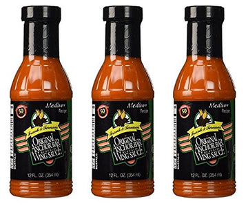 Anchor Bar Original Wing Sauce Medium Recipe 12 Oz, 3-Pack