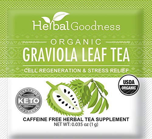 Herbal Goodness Graviola Leaf Soursop Tea - Organic Herbal Tea, Caffeine Free, 24 Count, Supports Calm Relaxation
