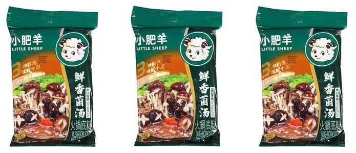 Little Sheep Mongolian Hot Pot Soup Base (3 Packs, Mushroom)