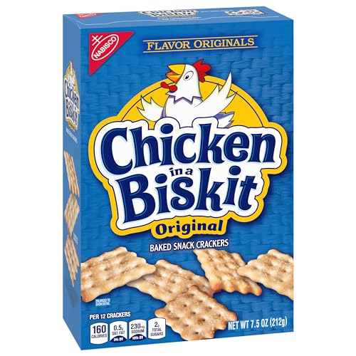 Chicken in a Biskit Original Baked Snack Crackers, Bulk Lunch Snacks, 6 - 7.5 oz Boxes