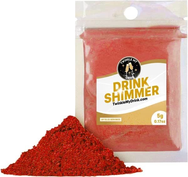 Cappstan UK Red Edible Glitter for Drinks | 5g | Cherry Red | Valentines Day Cocktail Decorations