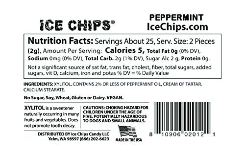 Ice Chips Xylitol Candy Tins (Peppermint, 6 Pack) - Includes Band As Shown