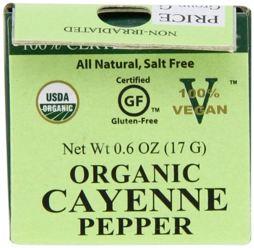 Spicely Organic Cayenne Pepper, 0.6 Ounce (Pack Of 6)